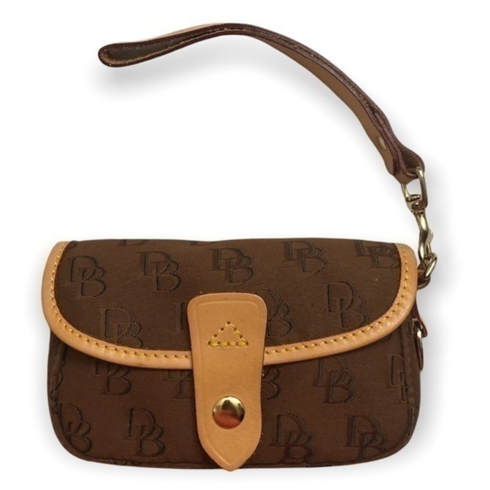 DOONEY and bourke signs db brown black wristlet bag